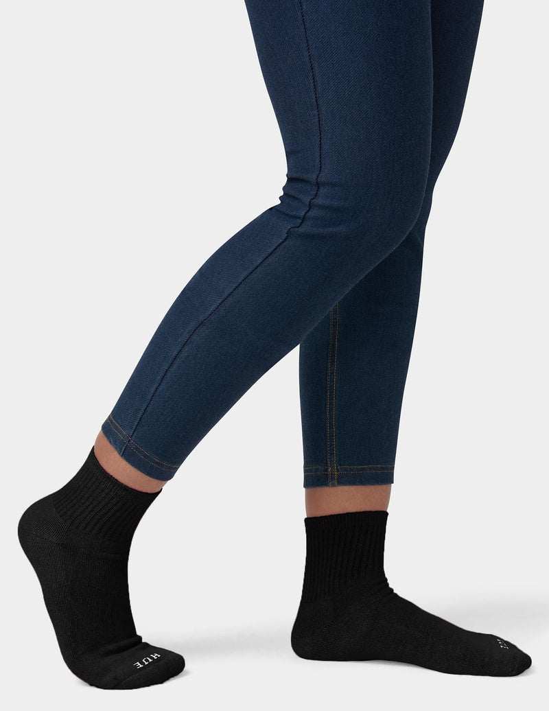 Hue Women's Mini Crew Sock 6-Pack, Black, One Size - Image 4