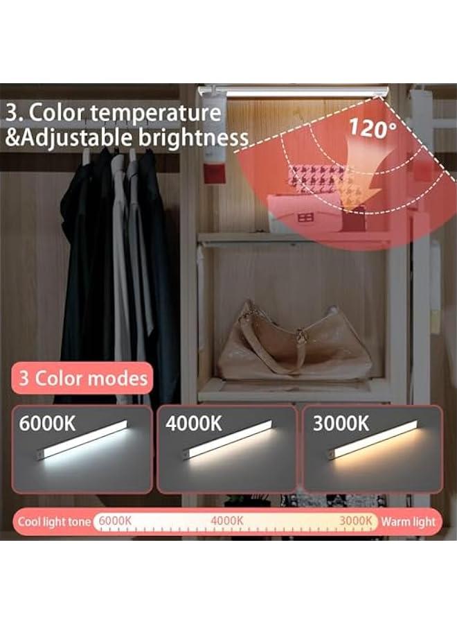 LED Under Cabinet Lighting Closet Light,LED Light Motion Activated Rechargeable Dimmable Wireless Stick-on Night Light Bar for Kitchen (Silver-1pcs) - Image 5