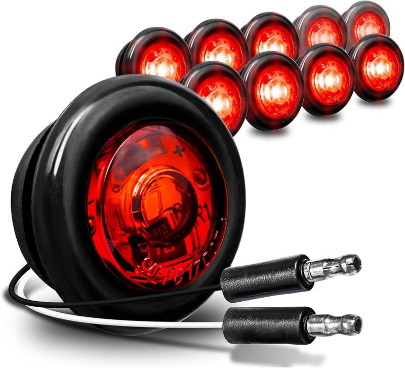 ONLINE LED STORE TRUE MODS 10pc 3/4" Round Amber Trailer LED Marker Light - Image 1