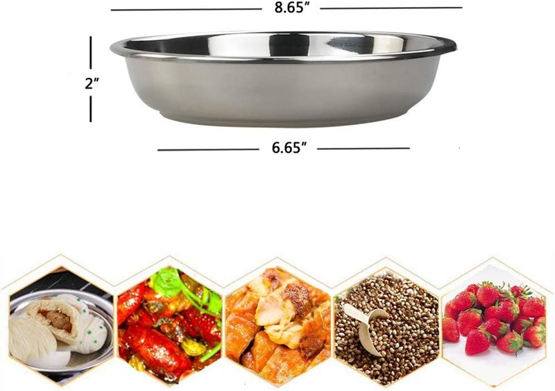 Doryh 1810 Stainless Steel Dinner Plates Dishes Set Round Camping Plates 865InchSet of 4 - Image 2