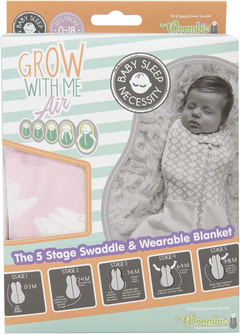 Woombie Grow with Me Air Baby Convertible Swaddle Blanket Vented Swaddle Fits Babies 09 Months Expands to Wearable Blanket for Babies up to 18 Months Princess Swan - Image 2