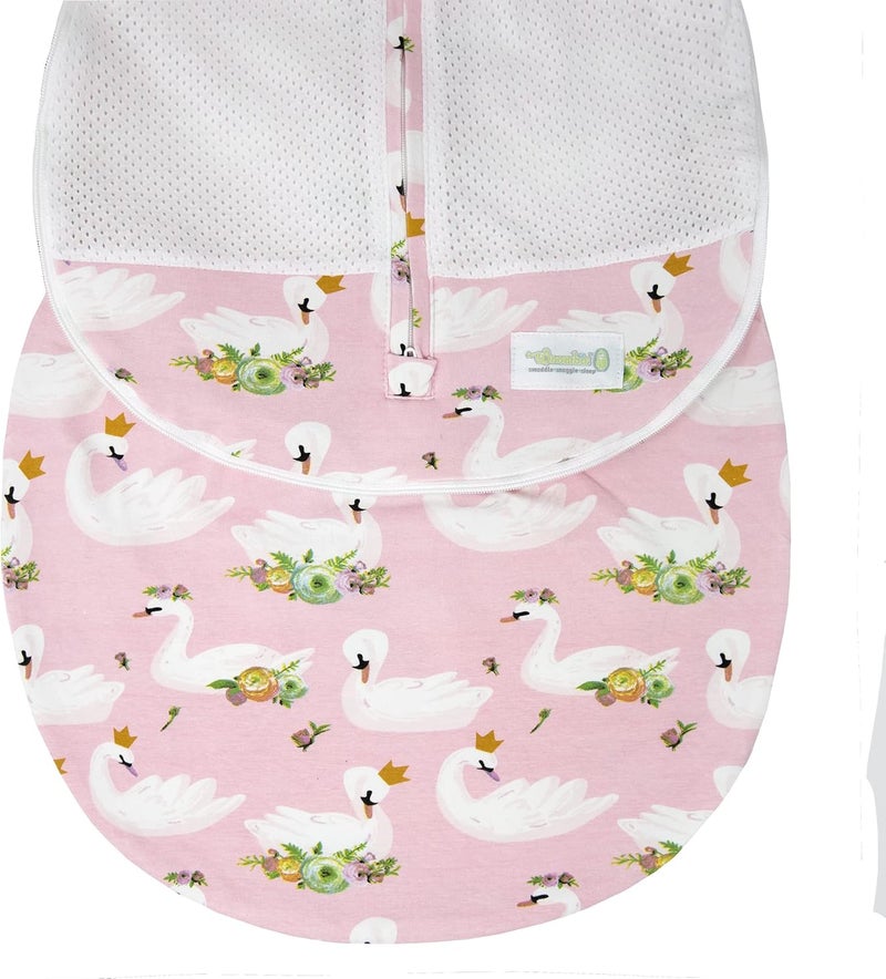 Woombie Grow with Me Air Baby Convertible Swaddle Blanket Vented Swaddle Fits Babies 09 Months Expands to Wearable Blanket for Babies up to 18 Months Princess Swan - Image 4