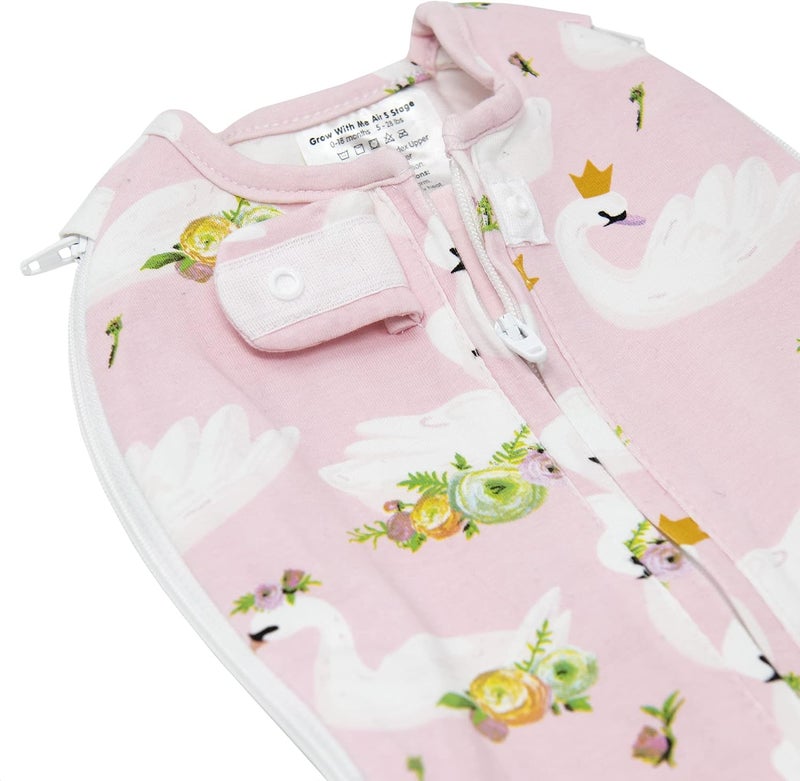 Woombie Grow with Me Air Baby Convertible Swaddle Blanket Vented Swaddle Fits Babies 09 Months Expands to Wearable Blanket for Babies up to 18 Months Princess Swan - Image 5