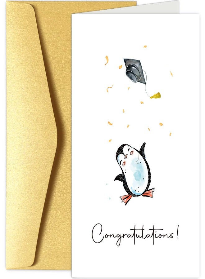 Chenive Penguin Graduation Card, Cute Graduation Card for Her Him, Grad Greeting Card, Congratulations Graduation Card Gift - Image 1