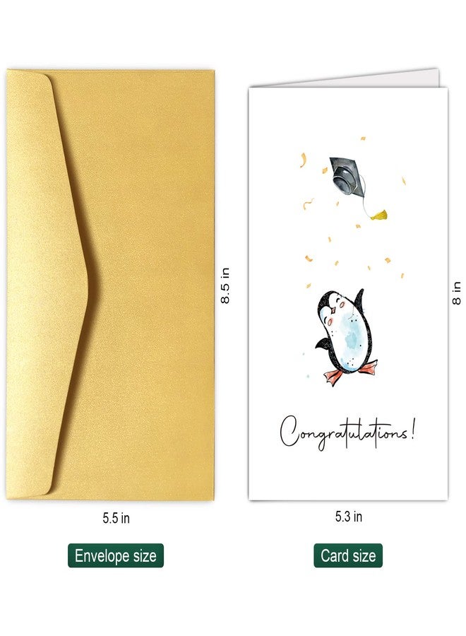 Chenive Penguin Graduation Card, Cute Graduation Card for Her Him, Grad Greeting Card, Congratulations Graduation Card Gift - Image 2