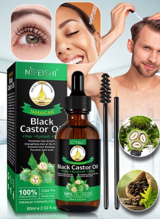 60ml Jamaican Black Cold Pressed Castor Oil for Hair and Skin Care Eyelashes and Eyebrows Hair Loss & Dry Damaged Hair Nourishment Scalp Stimulates Hair Growth for Men & Women - pzsku/Z0CF32C9EB40D1FBC8562Z/45/_/1720445395/93943bc9-3914-40af-8720-1dbfea97d25a