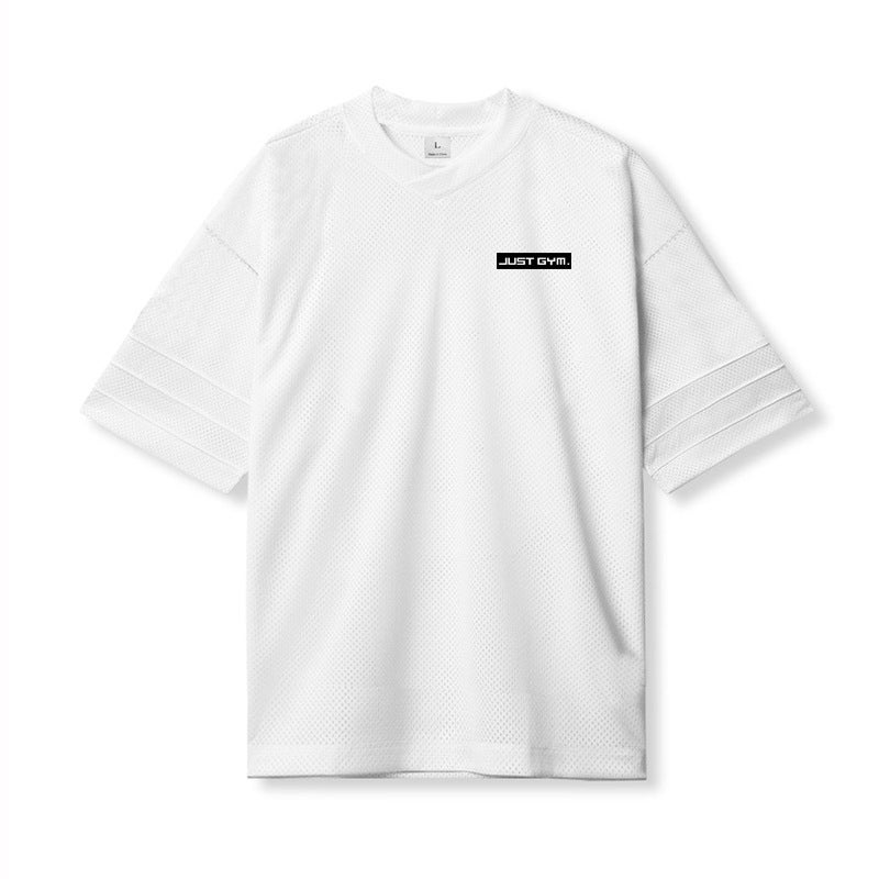plus size T-shirt men''s short sleeve summer loose drop shoulder half sleeve fitness training sports top fashion - Image 1
