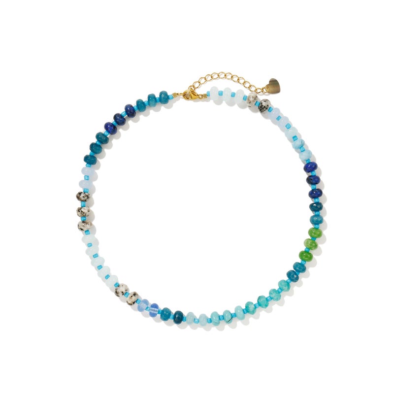 Badu Gemstone Beaded Necklace for Women Colorful Natural Stone Beach Rainbow Necklace Jewelry Gift - Image 1