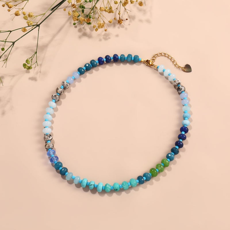 Badu Gemstone Beaded Necklace for Women Colorful Natural Stone Beach Rainbow Necklace Jewelry Gift - Image 4