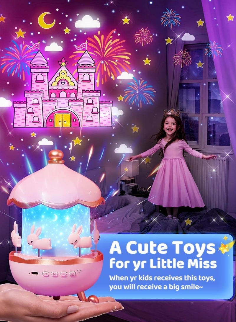 Gulf Trend Night Light for Kids | 21 Colors + 15 Films + 360° Star Lights for Ceiling Projector | Remote Control + 10 Music Star Projector for Kids | Cute Night Light Projector for Girls Age 1-9 - Image 2