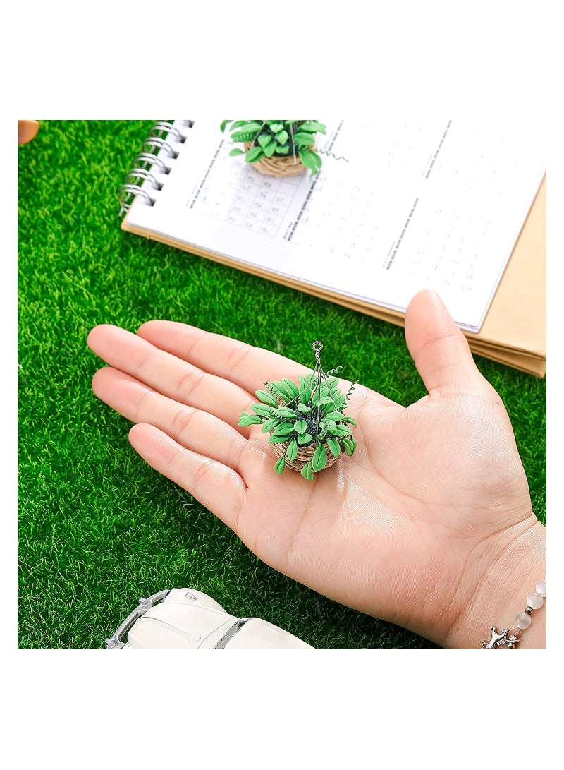 SYOSI Dollhouse Hanging Plants 2 Pcs 1:12 Miniature Dollhouse Plants Miniature Bonsai Plant Dollhouse  Tree Mini Potted Plant Dollhouse Hanging Plant Pot Model for Toddlers Girls and Boys Toys DIY - Image 3