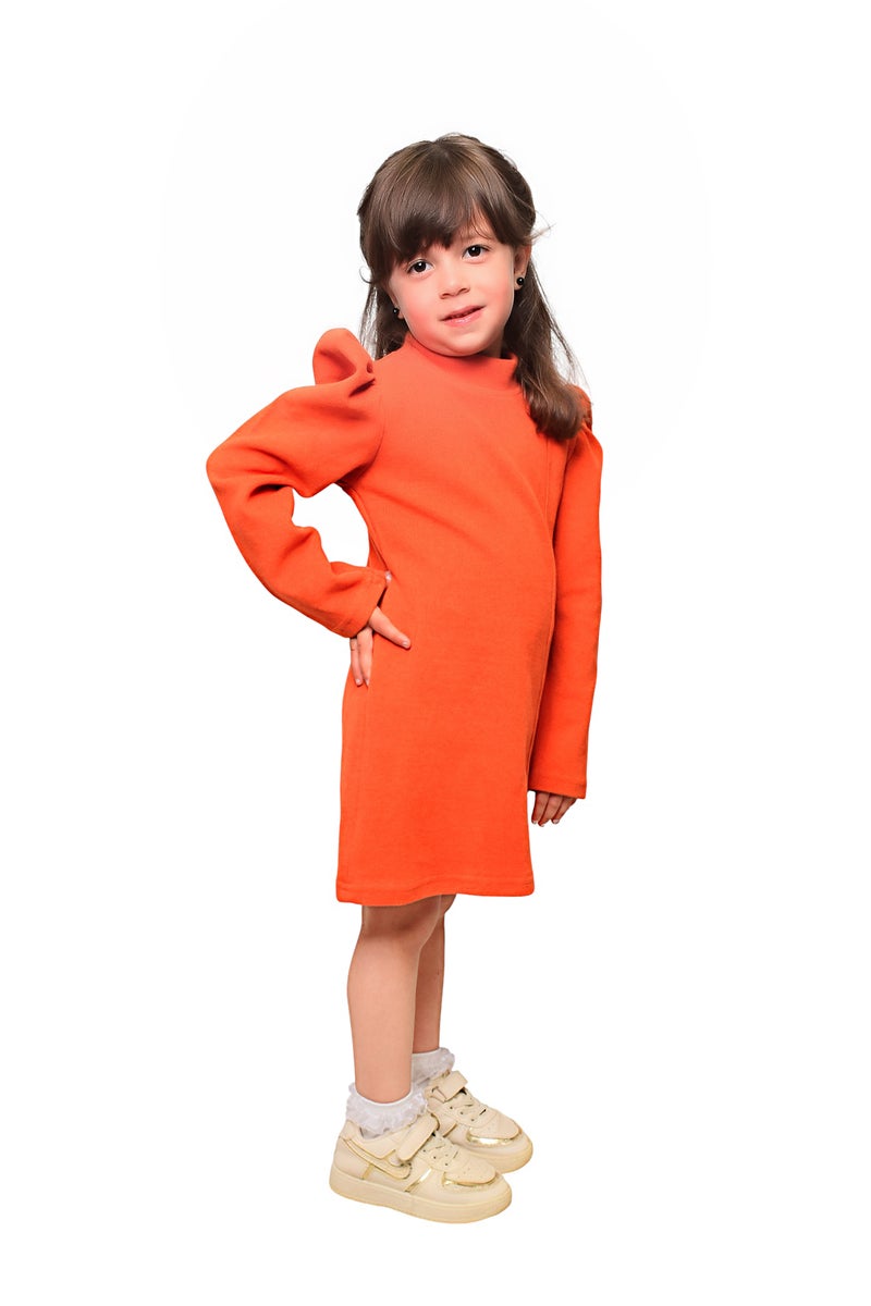 بونچو فستان بناتي بأكمام طويلة من كشمير مزدوج وقطن - Image 2