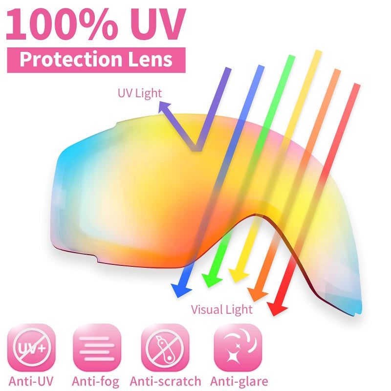 Freela Ski Goggles Snowboard Snow Skiing Snowboarding Equipment Winter Snow Sport Glasses Goggles Anti-fog UV Protection Mirror Clear Goggles for Toddler Kids Girl Boy Youth Snowmobile Snowboard Gear - Image 2