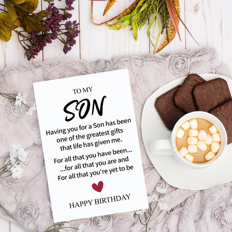 COLINHELIN Lovely Birthday Card for Son Stepson Grandson Son in Law, Cute Birthday Gift from Dad Mom Parent, Unique Bday Decor For Boys - Image 2