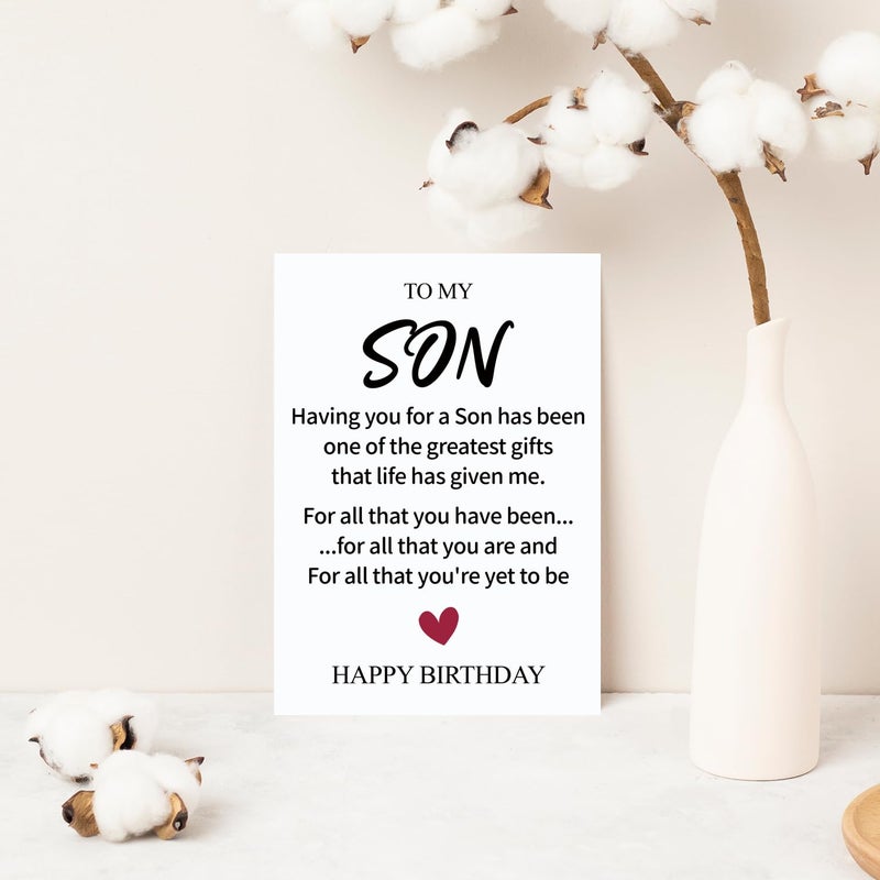 COLINHELIN Lovely Birthday Card for Son Stepson Grandson Son in Law, Cute Birthday Gift from Dad Mom Parent, Unique Bday Decor For Boys - Image 3