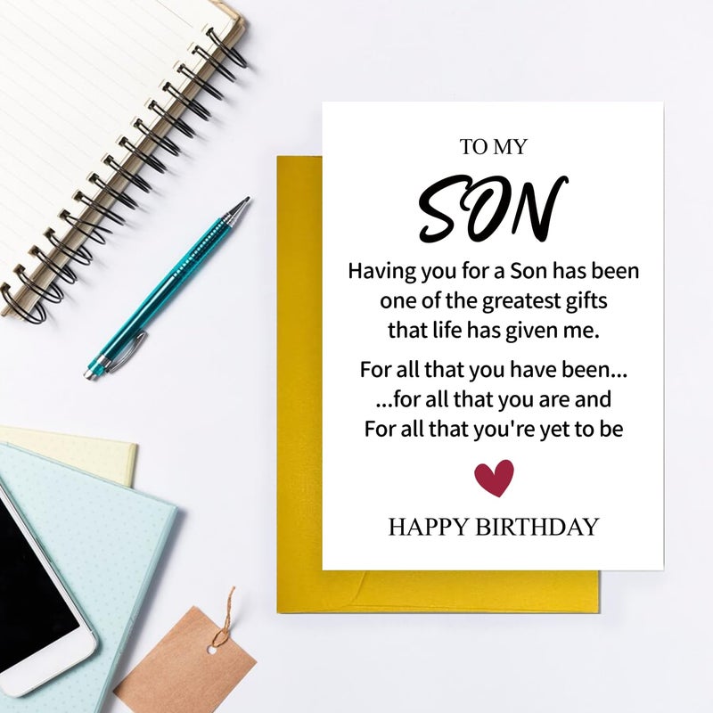 COLINHELIN Lovely Birthday Card for Son Stepson Grandson Son in Law, Cute Birthday Gift from Dad Mom Parent, Unique Bday Decor For Boys - Image 4