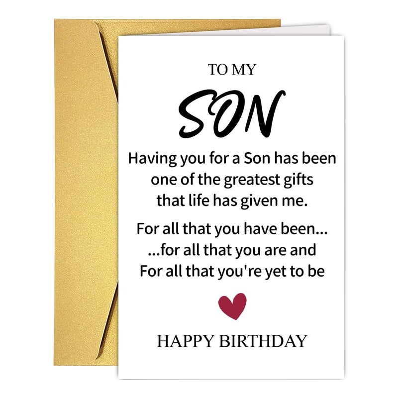 COLINHELIN Lovely Birthday Card for Son Stepson Grandson Son in Law, Cute Birthday Gift from Dad Mom Parent, Unique Bday Decor For Boys - Image 1