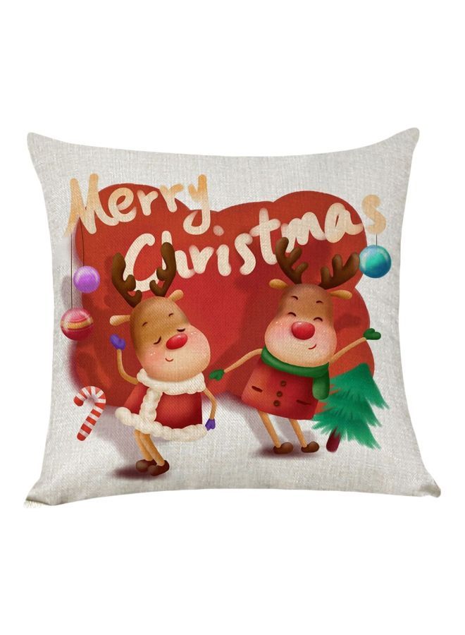 NIBEMINENT Theme Cushion Cover White/Red/Green 45x45cm - Image 1