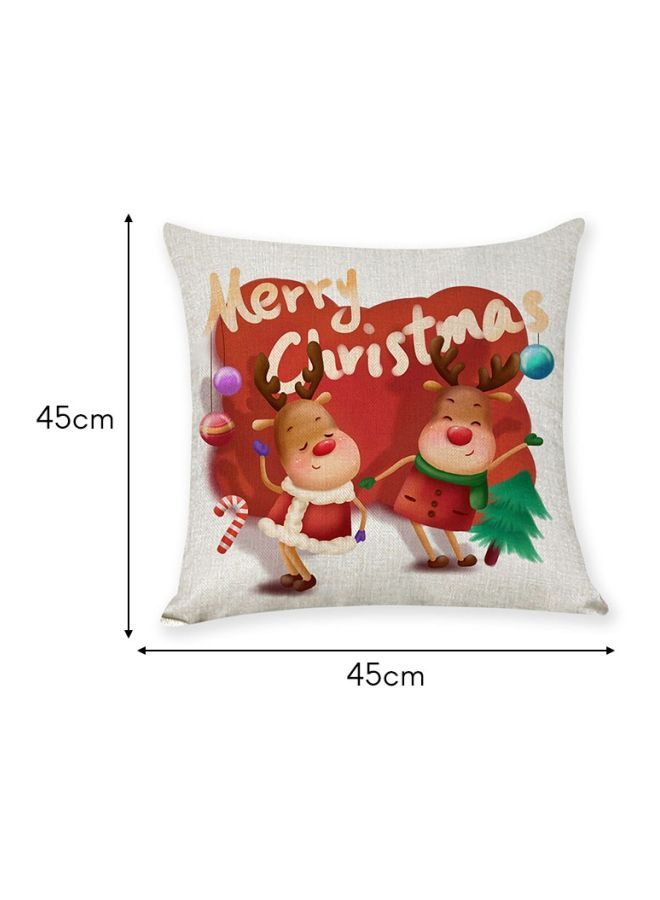 NIBEMINENT Theme Cushion Cover White/Red/Green 45x45cm - Image 2