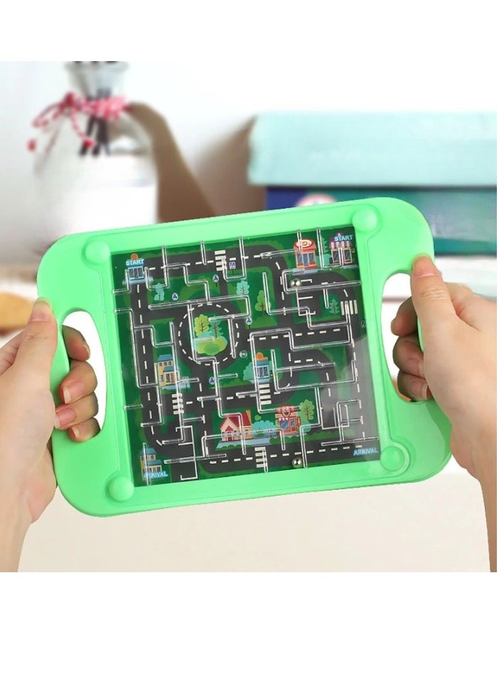 Challenging Puzzle Maze Skill Game, Gravity Balance 3D Maze Ball Memory Sequential Puzzle Toy, Interactive Maze Balance Labyrinth Ball Toy For Kids, (1pc, Green)