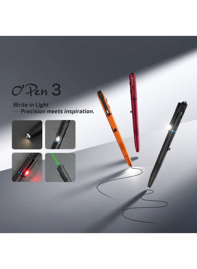 Olight Open 3 Class 3R (Black), Multifunctional LED Penlight, Rechargeable Pen Light, 120 Lumens, Green Laser EDC Light, for Office, Outdoors, Daily Carry - Image 5