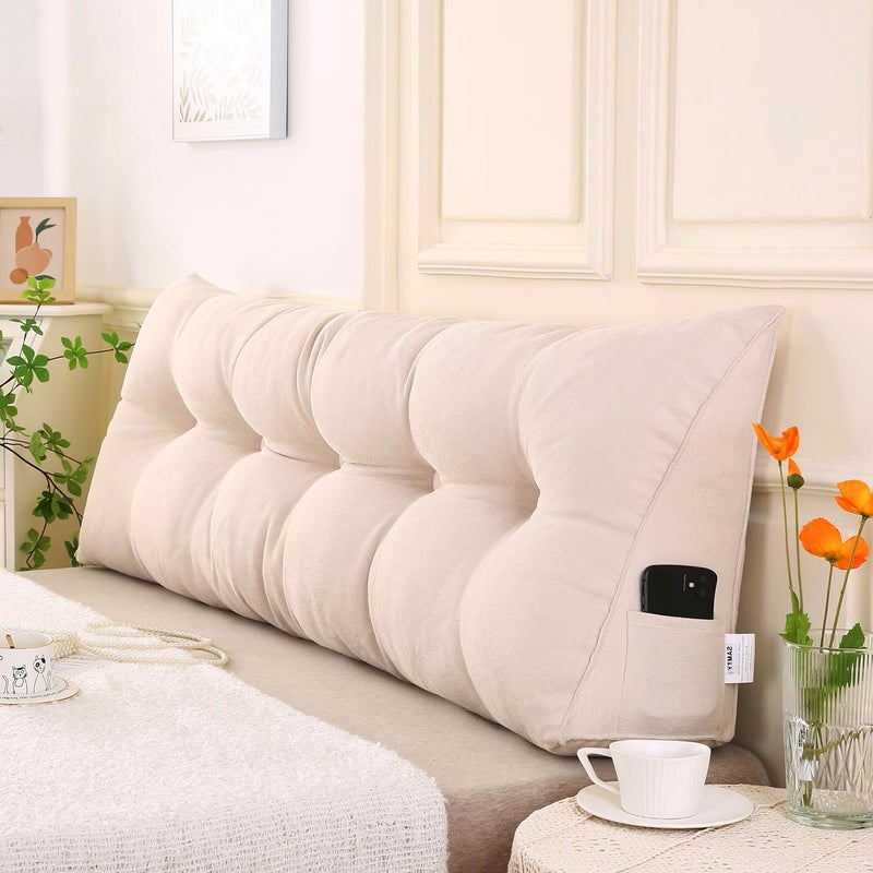 SAMTY Triangular Wedge Pillow headboard Twin XL Size for Couch Large headboard Pillow with Removable Cover Back Rest Pillows for Sitting up in Bed - Image 3