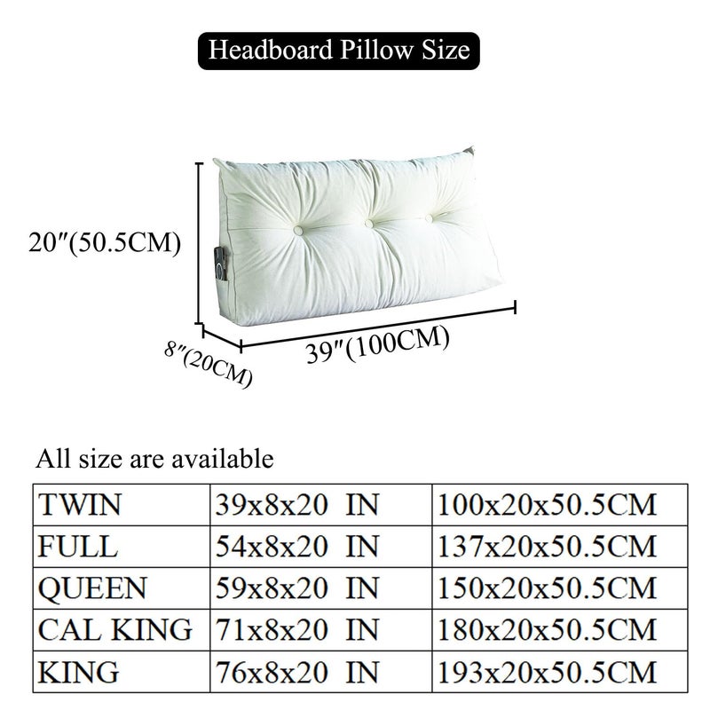 SAMTY Triangular Wedge Pillow headboard Twin XL Size for Couch Large headboard Pillow with Removable Cover Back Rest Pillows for Sitting up in Bed - Image 2
