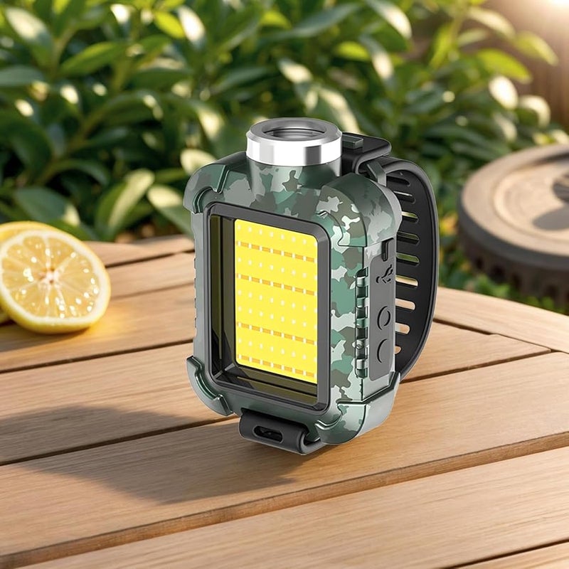 Camouflage Rechargeable Wrist Light Flashlight Lamp For Camping Hiking Safety Night Outdoor Activities - Image 3