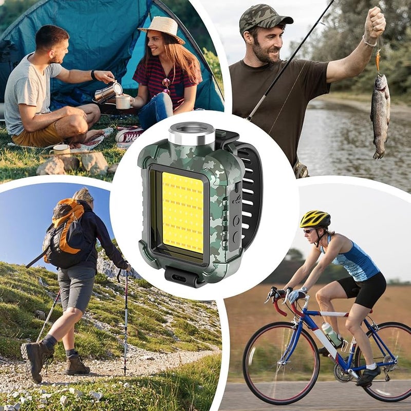 Camouflage Rechargeable Wrist Light Flashlight Lamp For Camping Hiking Safety Night Outdoor Activities - Image 5