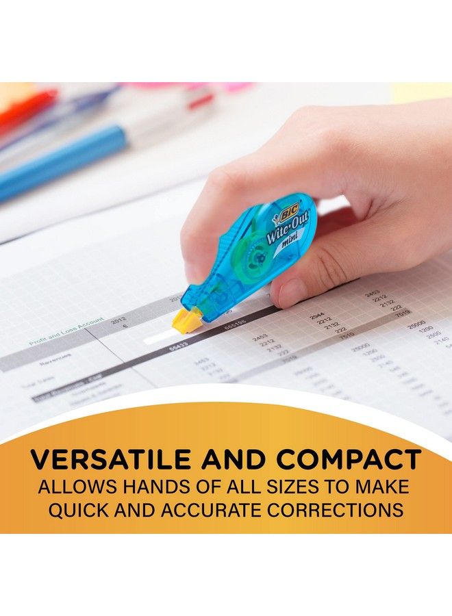 Bic Wite Out Bic Brand Mini Correction Tape 16.4 Feet 6Count Pack Of White Correction Tape Compact Tape Office Or School Supplies - Image 4