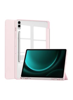 Hybrid ultra-thin case compatible with Samsung Galaxy Tab S10 Plus/S10+ 12.4-inch 2024, with pen holder, shock-proof cover and transparent transparent back case for automatic wake up/sleep