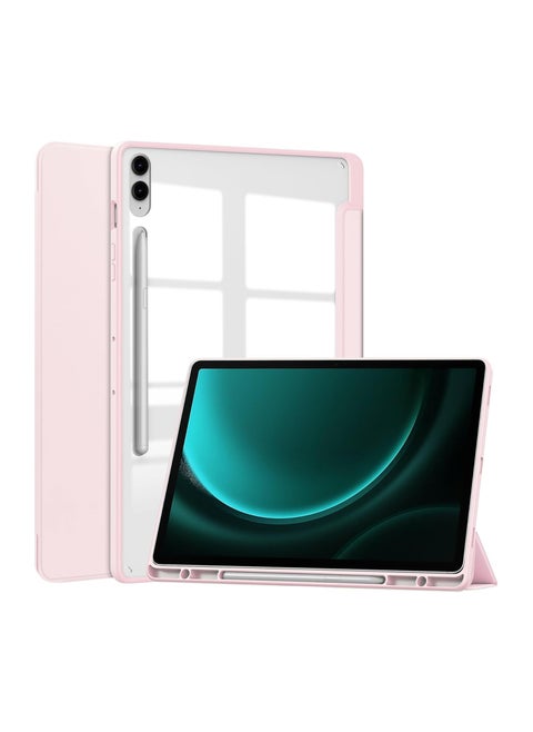 Hybrid ultra-thin case compatible with Samsung Galaxy Tab S10 Plus/S10+ 12.4-inch 2024, with pen holder, shock-proof cover and transparent transparent back case for automatic wake up/sleep