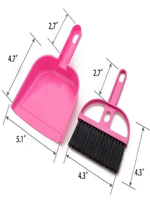 TOPZEA 6 Pack Mini Dust Pan and Brush Set, Mini Hand Broom Dustpan Set for Table, Desk, Countertop, Keyboard, Cat, Dog and Other Pets