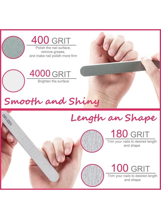 Hoewina Gel Nail Polish Remover Tools Kit With 10 Pcs Nail Clips 400 Pcs Lint Free Nail Wipes Nail Files 100/180 Buffer Block 400/4000 Nail Brush Cuticle Pusher Cuticle Peeler (Purple) - Image 5