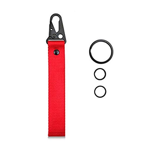 Dsycar Red Car Motorcycle Keychain Tag with 3 Key Rings Key Tags Unique Wristlet Strap for Key Hand Wrist Lanyard Key Chain Holder for Men Women - Image 1