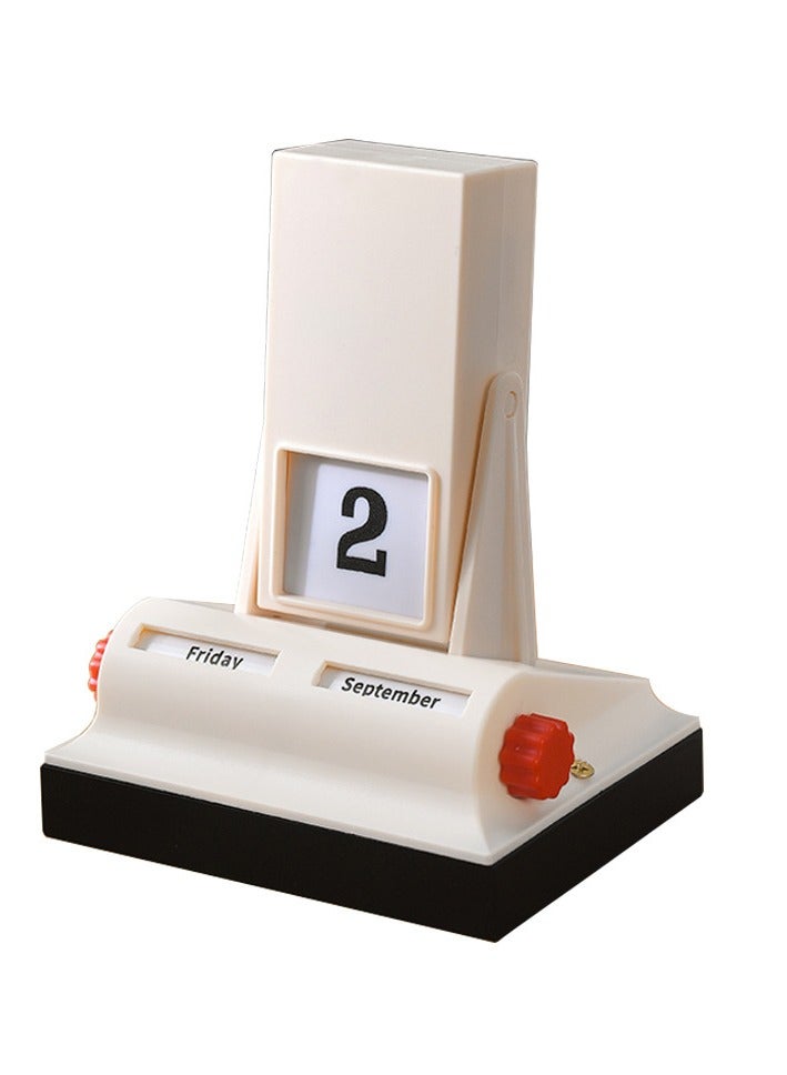 general Retro style flip perpetual calendar 2025 creative simple cream desk calendar desktop light luxury calendar ornament holiday gift - Image 1