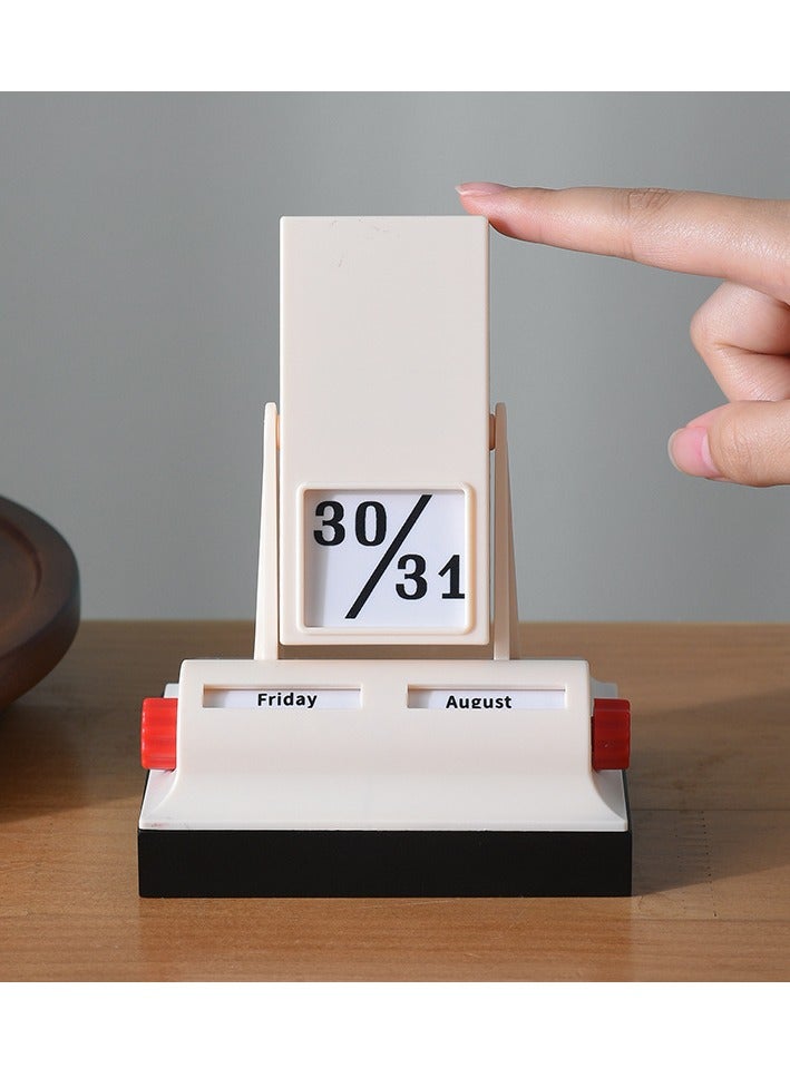 general Retro style flip perpetual calendar 2025 creative simple cream desk calendar desktop light luxury calendar ornament holiday gift - Image 3