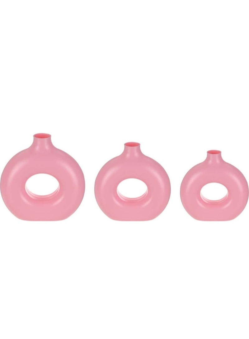طقم فازة شكل دونتس بلاستيك – ليث بلاست (3 قطع) - Image 1