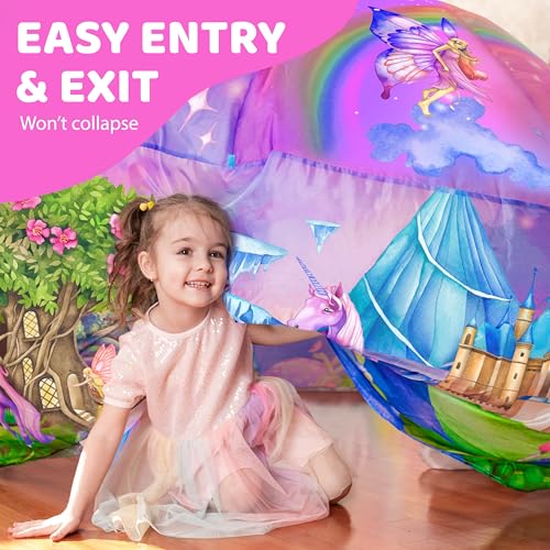 W&O Enchanted Aerodome with LED Lights - Inflatable Princess Castle for Kids Aged 3-12, Inflates in Seconds Creating an Immersive Fairytale Experience (Fan Not Included) - Image 4