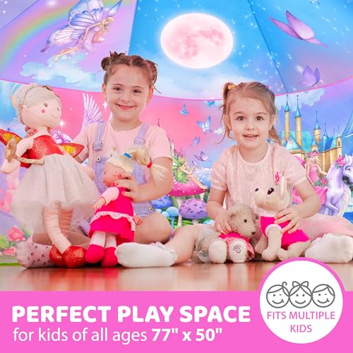 W&O Enchanted Aerodome with LED Lights - Inflatable Princess Castle for Kids Aged 3-12, Inflates in Seconds Creating an Immersive Fairytale Experience (Fan Not Included) - Image 3