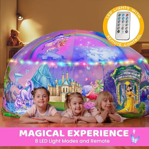 W&O Enchanted Aerodome with LED Lights - Inflatable Princess Castle for Kids Aged 3-12, Inflates in Seconds Creating an Immersive Fairytale Experience (Fan Not Included) - Image 5