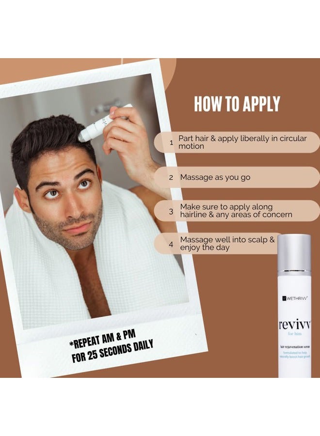 WETHRIVV REVIVV Hair Growth Serum for Men, Starter 1-Pack, 100% Natural Topical Solution for Visibly Thicker, Fuller Hair Regrowth, Dermatologist Recommended, One 1oz Bottle, 45-Day Supply - Image 5