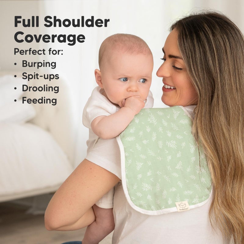 KeaBabies 5-Pack Muslin Burp Cloths Baby Boy, Girl - Very Absorbent Baby Burp Cloth Rags, 8-Layers Viscose Derived from Bamboo Cotton Muslin Towel, Super Soft Spit Up Rags, No Shrink Washcloths (Blooms) - Image 3