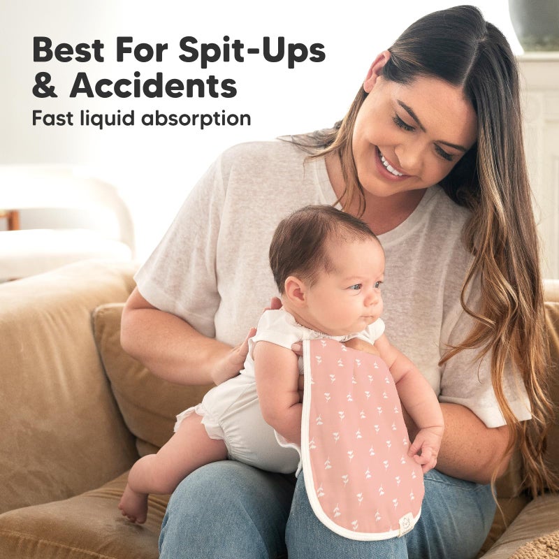 KeaBabies 5-Pack Muslin Burp Cloths Baby Boy, Girl - Very Absorbent Baby Burp Cloth Rags, 8-Layers Viscose Derived from Bamboo Cotton Muslin Towel, Super Soft Spit Up Rags, No Shrink Washcloths (Blooms) - Image 5