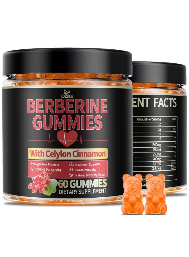 OALSE Berberine GLP-1 Gummies with Berberine HCI, Milk Thistle, Ceylon Cinnamon, PlusChro mium for Men & Women, Energy Boost, Body Support, Sugar Free (60 CT,1 Pack) - Image 1
