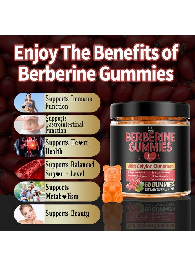 OALSE Berberine GLP-1 Gummies with Berberine HCI, Milk Thistle, Ceylon Cinnamon, PlusChro mium for Men & Women, Energy Boost, Body Support, Sugar Free (60 CT,1 Pack) - Image 4