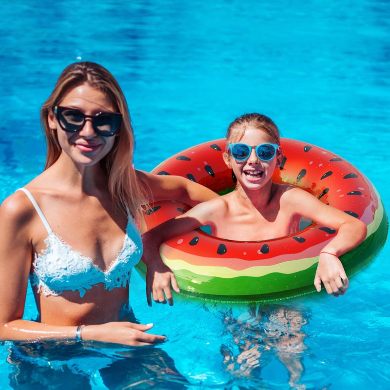 Jasonwell Inflatable Pool Toys Floats for Swimming Pool Party Lake Beach Kids Adults - 4 Pack Floaties Pool Tubes Swim Rings Fruit Water Floaty Watermelon Kiwi Orange Grape - Image 2