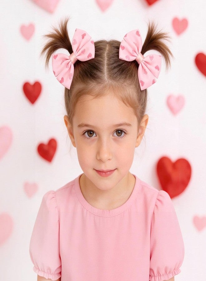 Doneace Valentines Bow Hair Clips Pink Heart Hair Clips Cute Bow Hair Barrettes Love Heart Hairpin Ribbon Alligator Hairgrips Clips Valentine's Day Hair Accessories for Girls Women Toddlers 2PCS - Image 4
