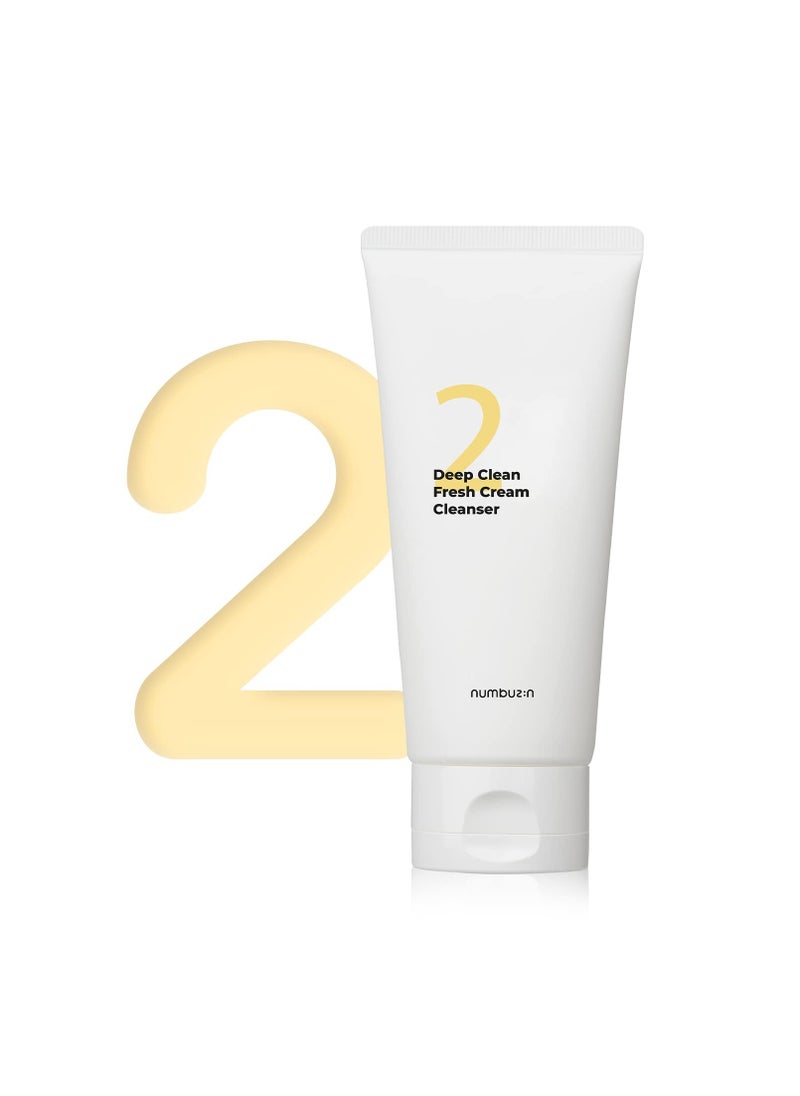 numbuzin numbuzin No.2 Deep Clean Fresh Cream Cleanser Face Wash, Rich Foam, Natural Cleansing Ingredients, Korean Skin Care for Face (120ml)  - Image 1