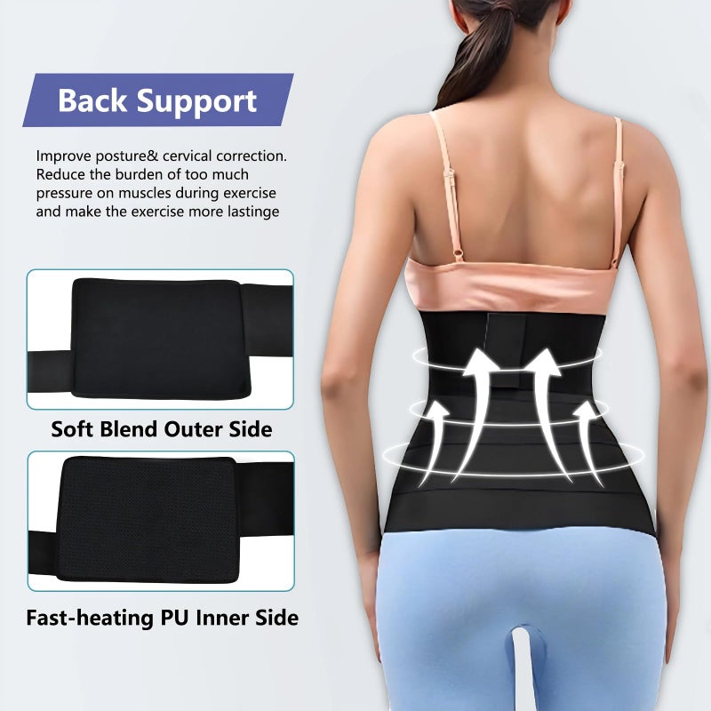 AMZBOSS Waist Trainer for Women Belly Fat, Bandage Wrap Corset Shapewear, Postpartum Belly Band, Tummy Control Waist Cincher, Long Torso Sweat Band, Black - Image 4